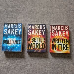 Book Trilogy Set Marcus Sakey Brilliance, A Better World, Written In Fire